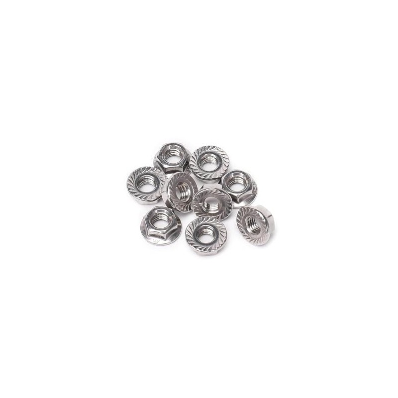 QXSKSLH 10 Pieces M10 Flange Nuts, M10-1.5mm Serrated Hex Flange