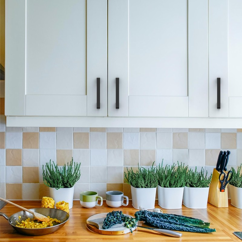 KNOKLOCK 10 Pack Matte Black Cabinet Pulls 3.75 Inch(96mm) Hole