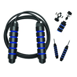 PARENCE. - 2m75 Adjustable Ergonomic Skipping Rope / Ball Bearing / PVC Coated Steel Rope / Foam Non-Slip Handles - High Quality Outdoor and Indoor Training