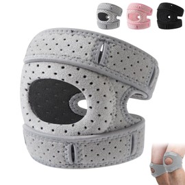 Knee Brace, Patellar Pad Realign Knee Joint While You Move for Women Men, Adjustable Patellar Tendon Support Sleeves, for Meniscus, Orthopedic Surgery and Knee Support for Athletes (Gray, Large)