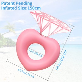 Diamond Swimming Ring Floaty Party Pools Beach Toys for Adults Inflatable Swimming Ring Floating Bed Fun Party Beach Floaty Party Pools Inflatable Floating Bed Fun Party Beach Swim Pool Toys