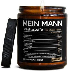 Valentinstag Geschenk Duftkerze | Lustige Liebeserklärung für Ihn | Handgemacht in DE | In Geschenkbox | Partner Jahrestag Ehemann Charakter Eigenschaften Lebenspartner | Kaffee