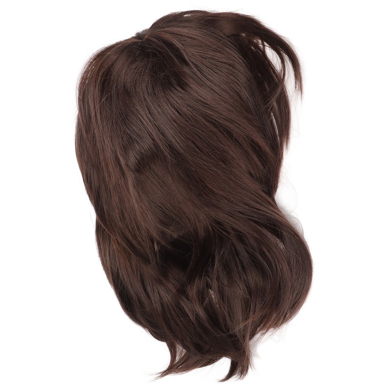 Men Wig Short Brown Straight Breathable Inner Mesh Soft Fluffy