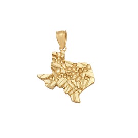 10K Yellow Gold Texas State Map Pendant Nugget Gold Texas
