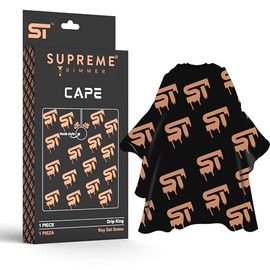 Capa de Barbero Premium Supreme Trimmer | Capa Profesional Impermeable para Estilista de Cabello, Cierre de Gancho; para Salón, Barbero o Uso Doméstico | Drip King