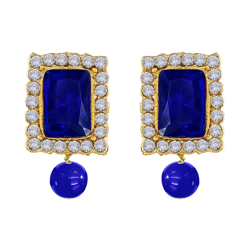 Aheli - Gargantilla con cuentas de cristal tradicional indio azul