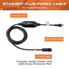 HEATIT Heated Snow Melting Mats, Heated Outdoor Rubber Mats for Entrances, Snow Melting and Ice Melting Mats for Sidewalks,Includes,Power Cable with Straight Plugt (24" X 40")