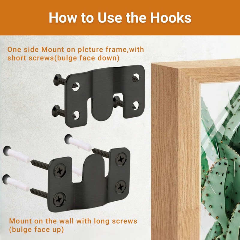 [10 Pairs Large] Interlocking Flush Mount Brackets, Stainless Steel Heavy