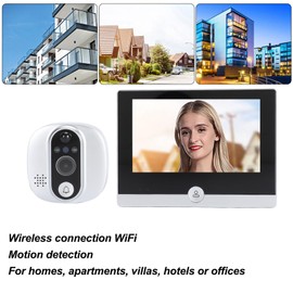 Generic Smart Video Doorbell, 1080P Intelligent Visual Doorbells with 4.3inch Screen, 2 - Way Audio, PIR Motion Detection, Night Vision, 150 Degree Wide Angle (Silver), Generic9fqgrdpyvh-11