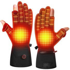 Heated Fingerless Gloves for Men Women Rechargeable Heated Hunting Photography Fishing Gloves