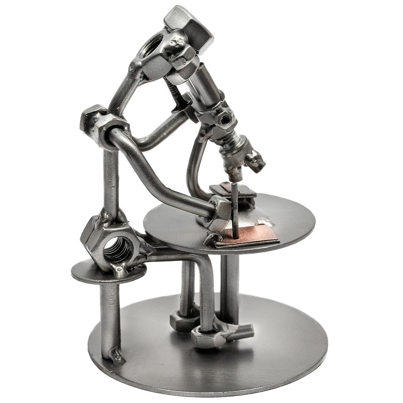 STEEMO Screw Man Microscope Laboratory Gift Metal Art Decorative Figure,