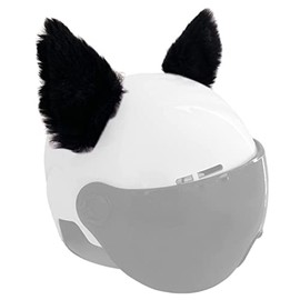 Cat Ears for Helmet Plush Ears Adhesive Helmet Accessory for Bicycle Motorcycle Smooth Surfaces Helmets Decor Black