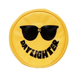 KC HiLiTES 5205 6" Round Yellow Vinyl Light Cover w Sunglasses Logo - Set of 2