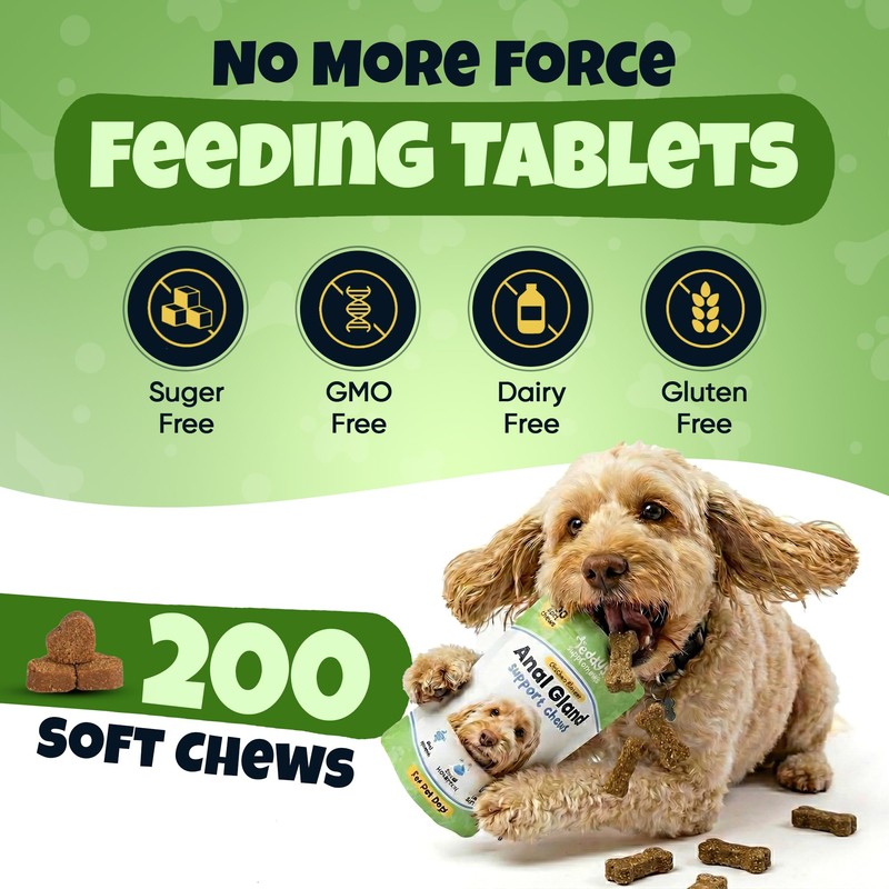Anal Gland Chews for Dogs, 200 Chews - Dog Supplement