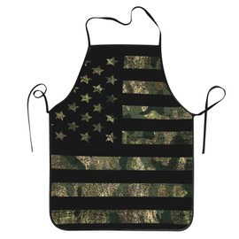 MINIOZE Camo Camouflage Hunting American Flag Apron Cooking Chef Work Shop Women Men Baking Decorations Painting Bbq Grilling Kitchen Accessories Party Supplies
