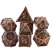 SIQUK 7 Pieces Dice Metal Set DND Dice Polyhedral Dice