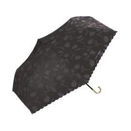 2025 Wpc. 801-18067-102 Women's Mini Folding Parasol, Flower Shadow, Charcoal, 100% Light Blocking/UV Protection/UPF50+/Heat Shield, Suitable for Both Sunny and Rainy Weather, 21.7 inches (55 cm) Main