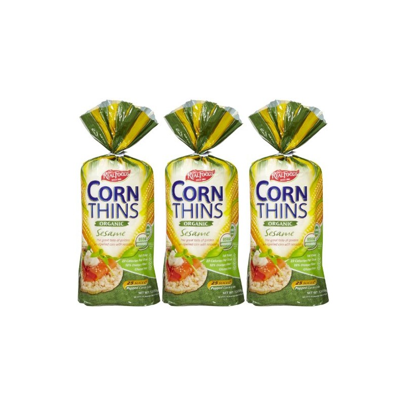 Real Foods Organic Corn Thins - Sesame - 5.5 oz