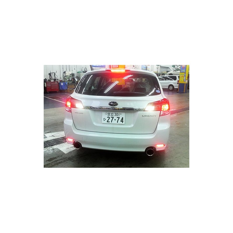 2x Red Lens Rear Bumper Reflector LED Fog Tail Stop