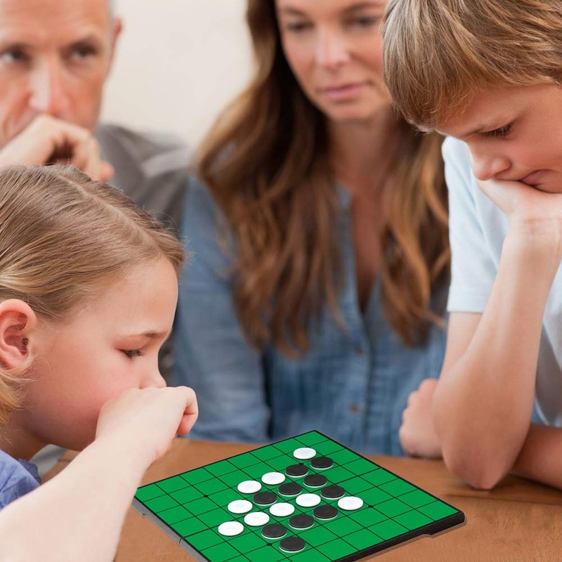 KOKOSUN Reversi Board Game, Foldable Magnetic Classic Strategy Game (Rounded