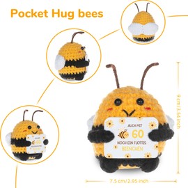 WenmthG Pocket Hug Positive Bee Lucky Charm for 60th Birthday Gifts for Best Friend Colleagues Women Men Anti Stress Gifts Lucky Charm Bee Positive Potato German Replacement - Pack of 1