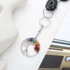 QINJIEJIE Tree of Life Keyring 7 Chakra Crystals Keyrings Crystal