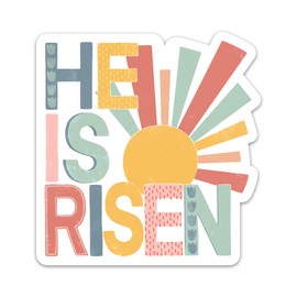 He Is Risen Sticker Sunshine Christian Bible Verse Sticker Religious Faith Based Jesus God Biblical Scripture Waterproof Vinyl Stickers For Laptop Water Bottle Notebook Decals Gifts For Women Men Kids