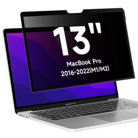 ANTOGOO V Upgrade Privacy Screen Compatible with MacBook Pro 13'' (2016-2022, M1, M2), Removable Anti Blue Light Anti Glare Laptop Privacy Filter, No Magnetic No Glue