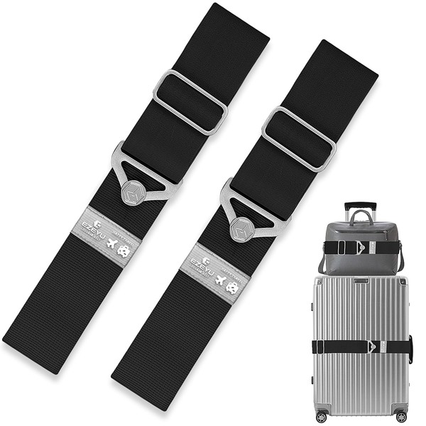 Set of 2 Elastic Luggage Strap Set, Adjustable Suitcase Strap