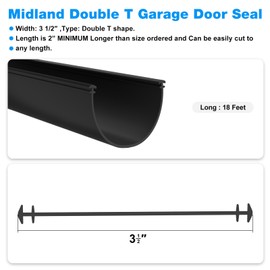 Garage Door Bottom Seal-18FT Weatherproofing Garage Door Seal Replacement Midland Double T Door,Midland Garage Door Weatherseal