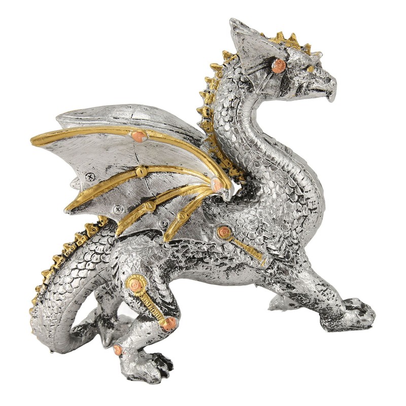 Mechanical Steampunk Dragon Sculpture Decorative Resin Dragon Statue for Bedrooms