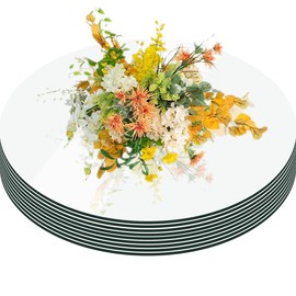 9 Pack Round Mirror Centerpieces for Tables Decorations, 10" Acrylic Circle Mirror Centerpieces Mirror Tray Candle Plate Centerpiece for Wedding Table Centerpieces Decorations Wall Decor