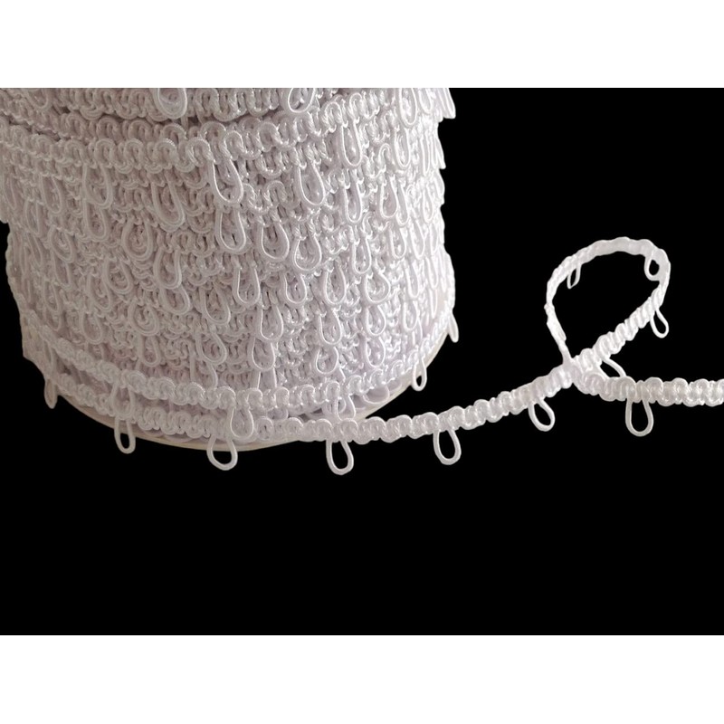 Nakpunar 12" White Elastic Button Loops - 1" Space -