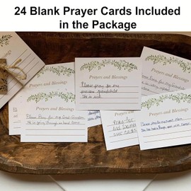 BIXMK Prayer Bowl,Prayer Bowl Wooden with Cards,Wooden Heart Prayer Bowl with Cross,Handcrafted Prayer Bowl for Women with 24 Prayer Cards,Wood Dough Bowl For Christmas Easter Valentine's Day