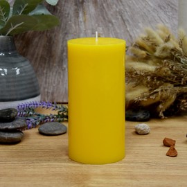 Zest Candle Inch, Yellow Citronella Pillar Candle, 3" Diameter x 6" H
