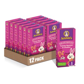 Annie's Yummy Bunnies and Cheddar, Mac and Cheese Made with Organic Pasta, 6 oz (Pack of 12)