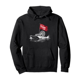 Airboat Captain Trump Supporter Flag Swamp Boat Patriotic Pullover Hoodie