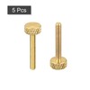 sourcing map Pack of 5 Brass Knurled Screws M3 x