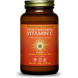 HealthForce SuperFoods Truly Natural Vitamin C - 180 Grams - Whole Food, Organic Vitamin C Complex from Acerola Cherry Powder - Immune Support - Vegan, Gluten Free - 30 Servings