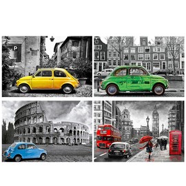 4 Pack Diamond Painting Car 30 x 40 cm Diamond Painting Landscape City Diamond Painting Landscape Diamond Painting Adult Landscape Rome Embroidery Diamond Painting Cross Stitch Landscape England