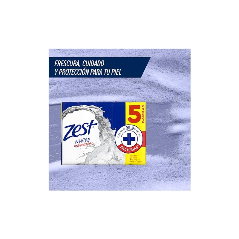 Jabón Zest Neutro Micelar Antibacterial 5 x 90 g