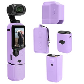 TYUANDOUER - Funda de bolsillo 3, funda protectora de silicona suave compatible con DJI Osmo Pocket 3 Creator Combo, ligero Osmo Protector de visualización Grip Cover Accessories - Morado