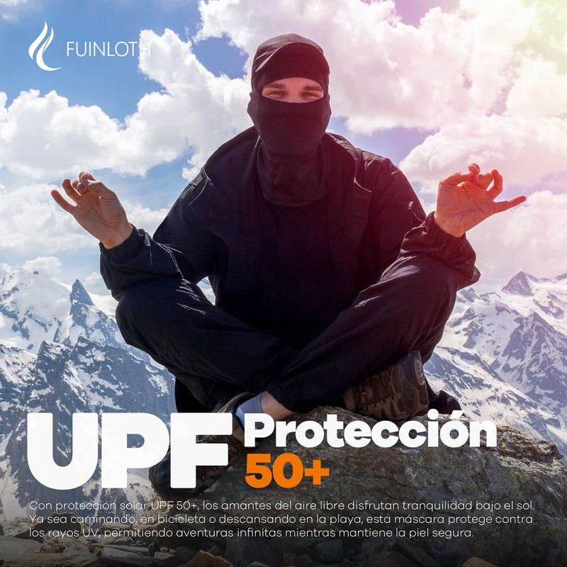 fuinloth Pasamontañas para Moto, Balaclava Solar Transpirable Protección UV Hombres