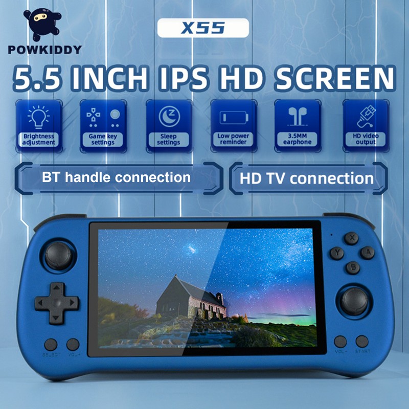 PowKiddy X55 Handheld Game Console Open-Source Portable Game Player 5.5-Inch