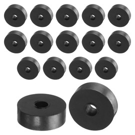 QUARKZMAN Pack of 16 Rubber Washers Rubber Spacer 30 mm Outer Diameter 8 mm Inner Diameter 10 mm Thick Rubber Spacer Round Spacer Sleeves for Home Car Accessories Black