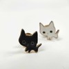 F NODE Black Cat White Cat Pin Badge Set of