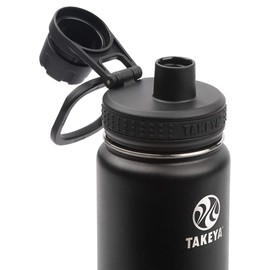 Takeya Actives Insulated Water Bottle w/Spout Lid, Onyx, 22 Ounce
