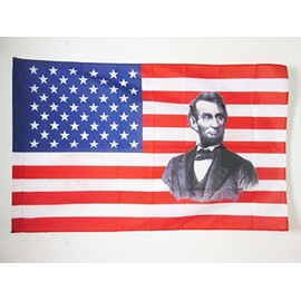 AZ FLAG United States with Abraham Lincoln Flag 3' x 5' for a Pole - USA Historic Flags 90 x 150 cm - Banner 3x5 ft with Hole