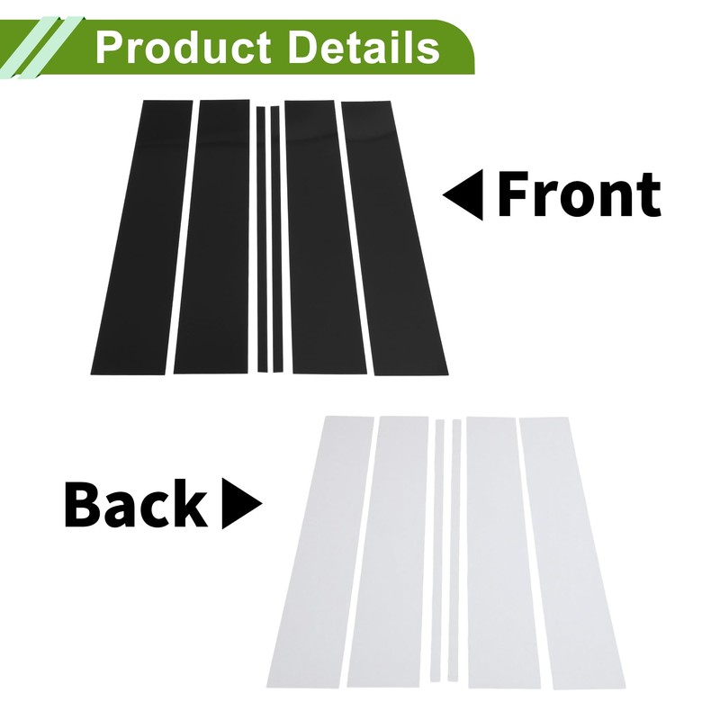 HOPESPANNER Door Pillar Window Trim for Chevy Suburban 2015-2020 Black