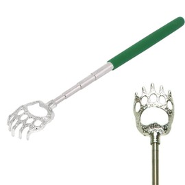 Back Scratcher, Bear Claw Telescopic Back Massager Tool with Soft Rubber Handles, Extendable Telescope Backscratcher Eliminating Back Itching for Both Human and Pets (Green)
